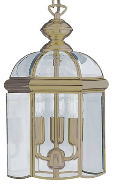 Závesná lampa Arlind, Ø 22 cm, starožitná mosadz