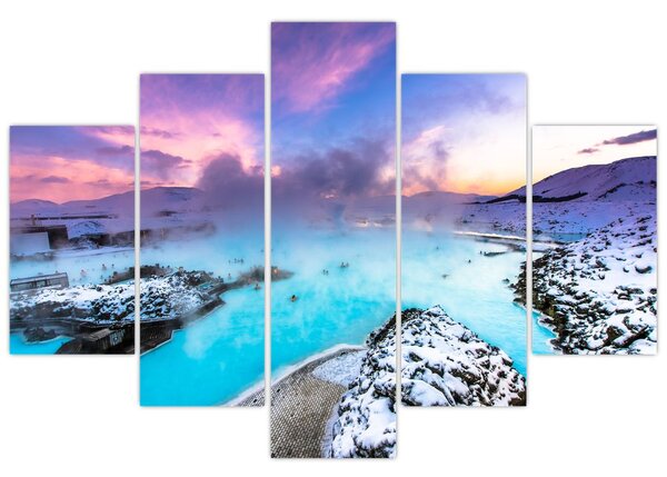Obraz - Modrá lagúna na Islande (150x105 cm)
