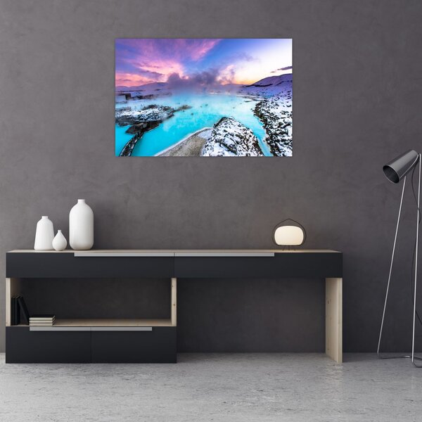Obraz - Modrá lagúna na Islande (90x60 cm)