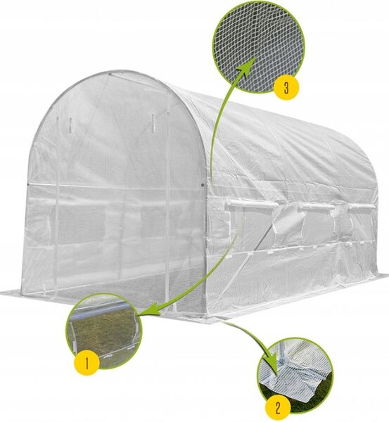 Profitent Záhradný fóliovník 2x3 PREMIUM s UV filtrom Biely