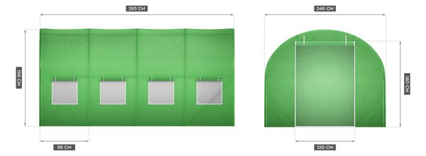 Profitent Záhradný fóliovník 2.5x4 s UV filtrom ZELENÝ - 4 Segmentový