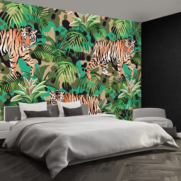 Fototapeta Vliesová Tiger džungle 152x104 cm