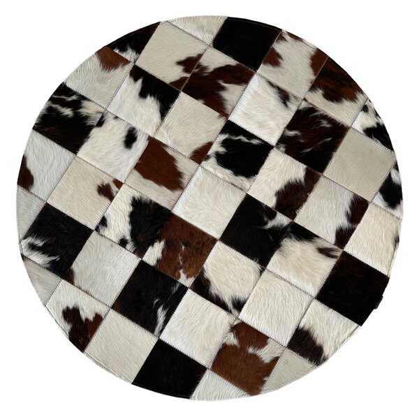 Kožený koberec SKEJBY exotic tricolor XS, okrúhly