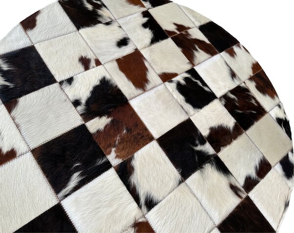 Kožený koberec SKEJBY exotic tricolor XS, okrúhly