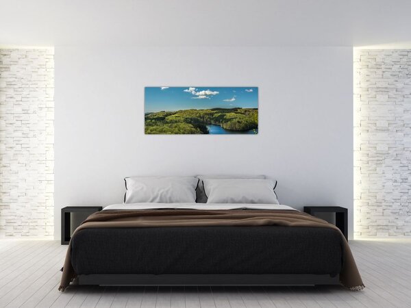 Obraz - Jazero v lesoch (120x50 cm)