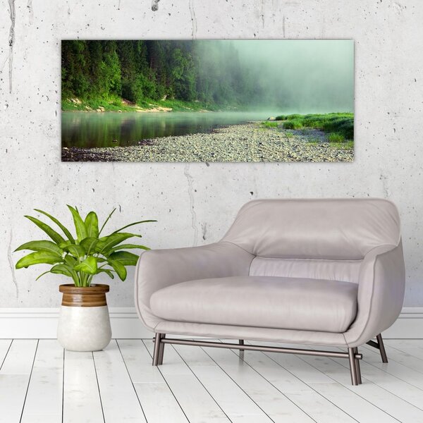 Obraz - Rieka pri lese (120x50 cm)