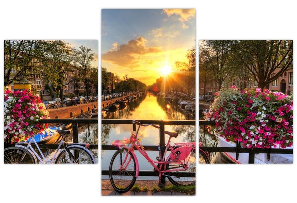 Obraz - Východ slnka v Amsterdame (90x60 cm)