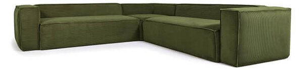 MUZZA Rohová pohovka blok šesťmiestna 320 x 320 cm zelená menčester