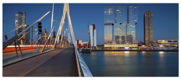 Obraz - Súmrak v Rotterdame, Holandsko (120x50 cm)
