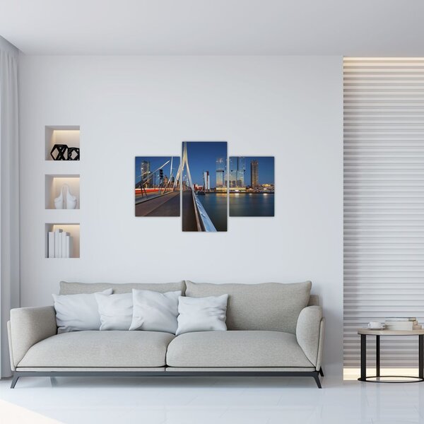 Obraz - Súmrak v Rotterdame, Holandsko (90x60 cm)