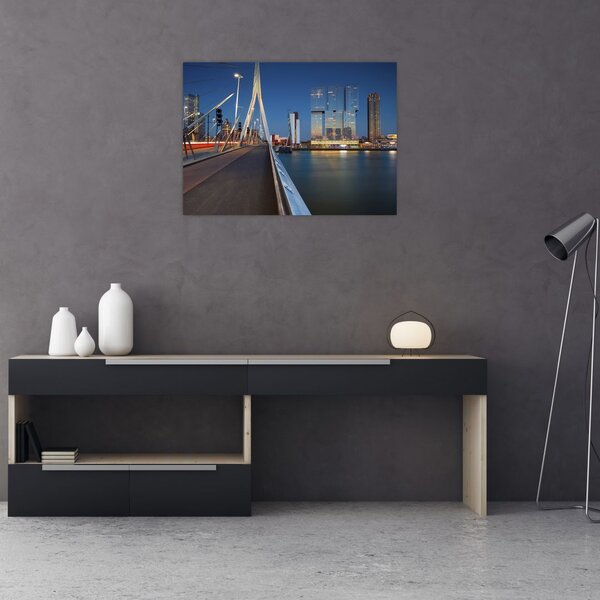 Obraz - Súmrak v Rotterdame, Holandsko (70x50 cm)