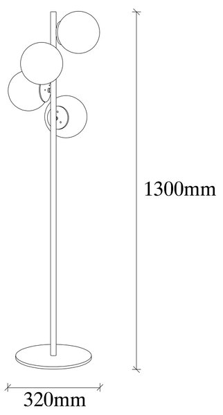 ASIR Stojacia lampa FAZE - NT - 115 zlatá