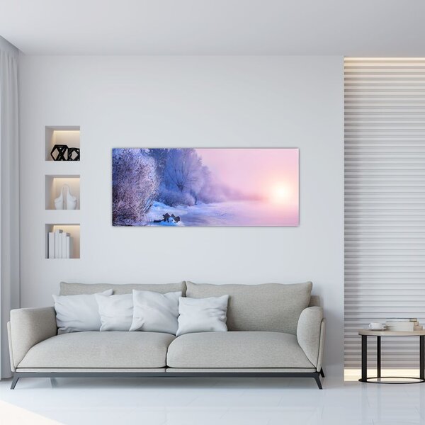 Obraz - Zamrznutá rieka (120x50 cm)