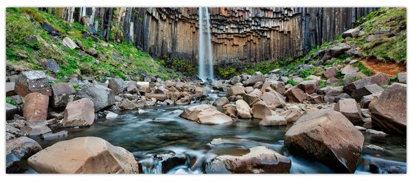 Obraz - Vodopád Svartifoss, Island (120x50 cm)