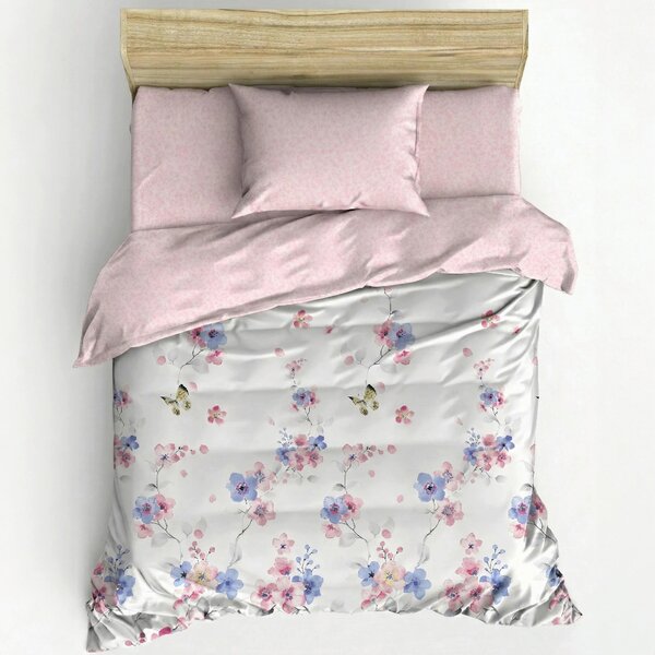 POSTEĽNÁ BIELIZEŇ, lila, biela, pink, 155/220 cm - Online Only bytové doplnky, Online Only