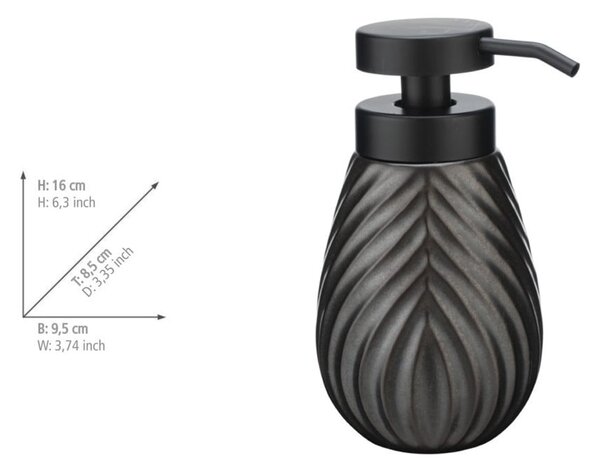 Antracitový keramický dávkovač mydla 330 ml Idro – Wenko