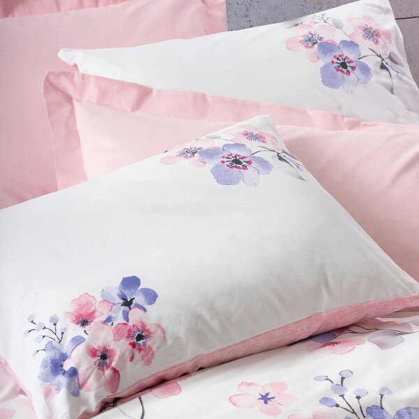 POSTEĽNÁ BIELIZEŇ, lila, biela, pink, 155/220 cm - Online Only bytové doplnky, Online Only