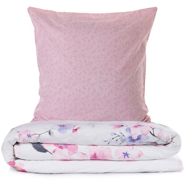 POSTEĽNÁ BIELIZEŇ, lila, biela, pink, 155/220 cm - Online Only bytové doplnky, Online Only