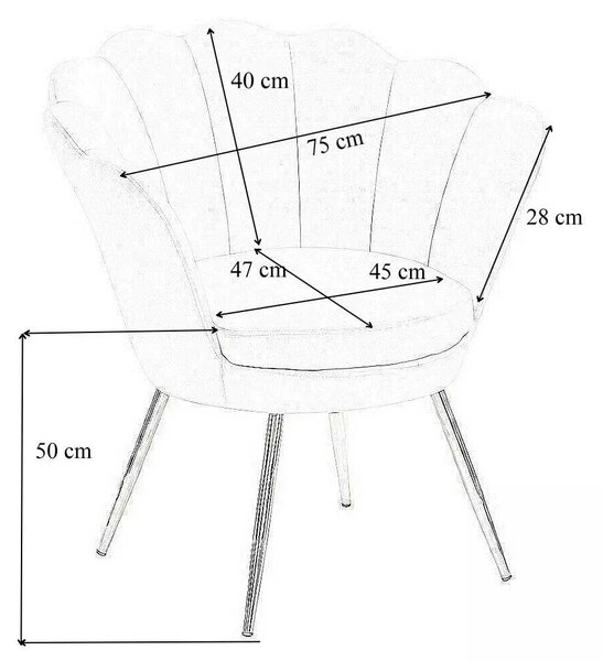 LuxuryForm DESIGN Kreslo FREY VELUR so striebornými nohami - medové