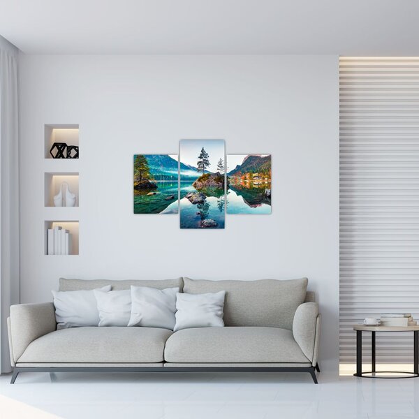 Obraz - Jazero Hintersee, Bavorské Alpy, Rakúsko (90x60 cm)
