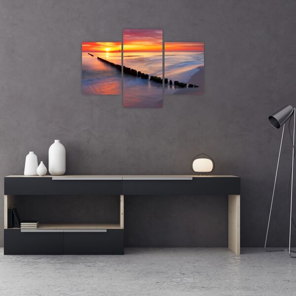 Obraz - Západ slnka, Baltské more, Poľsko (90x60 cm)