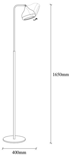ASIR Stojacia lampa YILDO - NT - 146 čierna meď