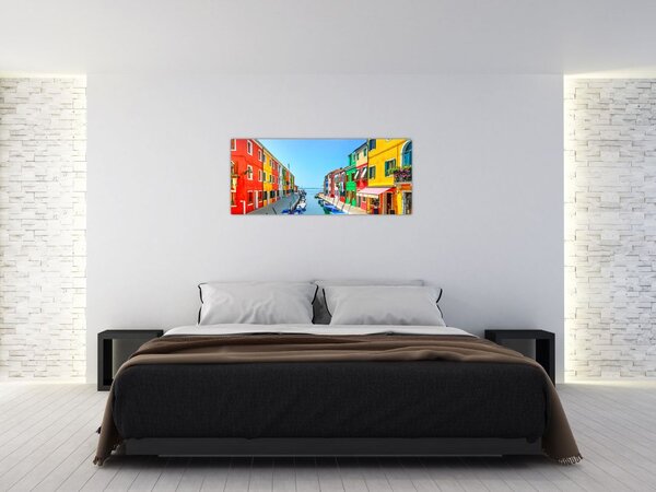 Obraz - Ostrov Burano, Benátky, Taliansko (120x50 cm)