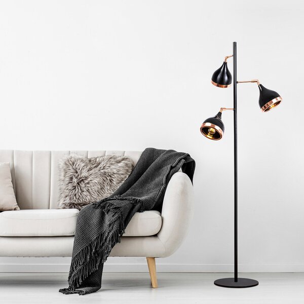 ASIR Stojacia lampa YILDO - 7021 čierna meď