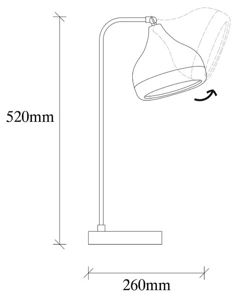 ASIR Stolná lampa YILDO - 6896 čierna meď