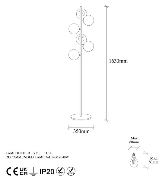 ASIR Stojacia lampa FAZLI - 10505