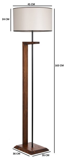ASIR Stojacia lampa MENEKSE orechová krémová