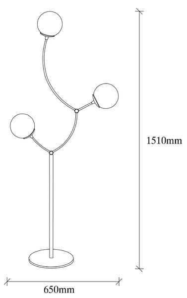 ASIR Stojacia lampa KROMOZOM - 4001 čierna biela