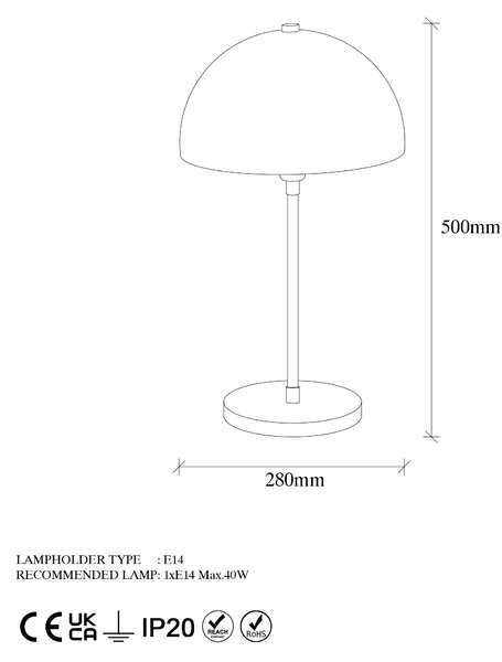 ASIR Stolná lampa VARZAN - 10856 čierna