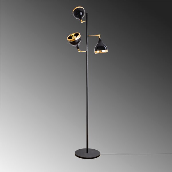 ASIR Stojacia lampa YILDO - 7022 čierna zlatá