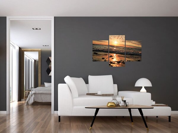 Obraz - Západ slnka pri oceáne (90x60 cm)