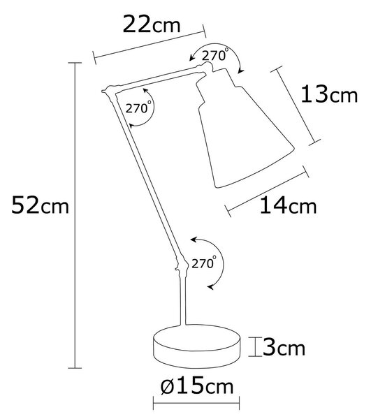 ASIR Stolná lampa MANAVGAT - N-598 biela
