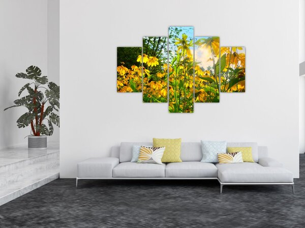 Obraz žltých kvetov (150x105 cm)