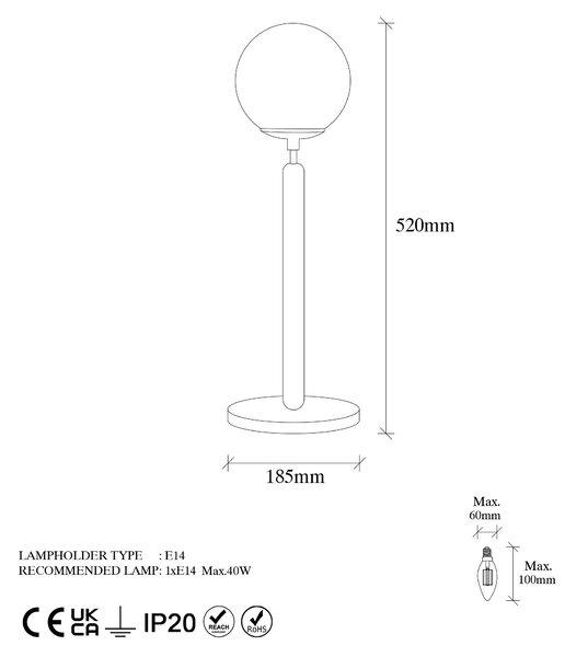 ASIR Stolná lampa KING - 11463
