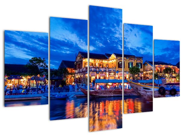 Obraz nočného mesta Hoi An, Vietnam (150x105 cm)