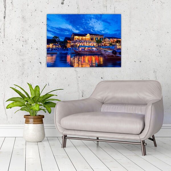 Obraz nočného mesta Hoi An, Vietnam (70x50 cm)