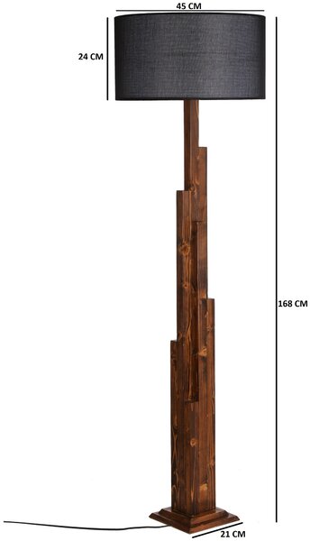 ASIR Stojacia lampa KULE čierny orech