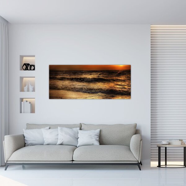 Obraz - Vlny pri pobreží (120x50 cm)