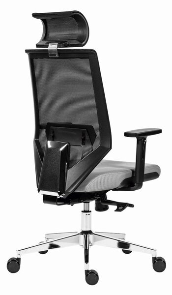 Kancelárska ergonomická stolička EDGE NET — sieť, sivá, nosnosť 150 kg