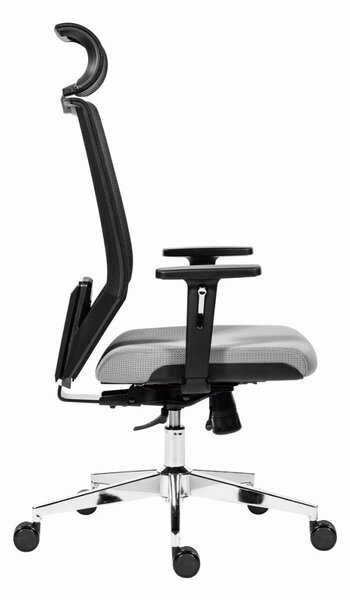 Kancelárska ergonomická stolička EDGE NET — sieť, sivá, nosnosť 150 kg