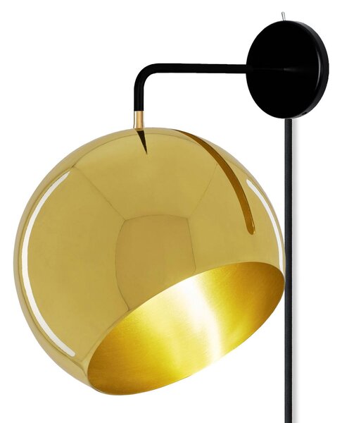 Nyta Tilt Globe Wall Brass nástenné so zástrčkou