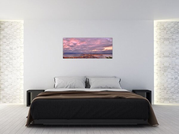 Obraz - Súmrak nad mestom (120x50 cm)