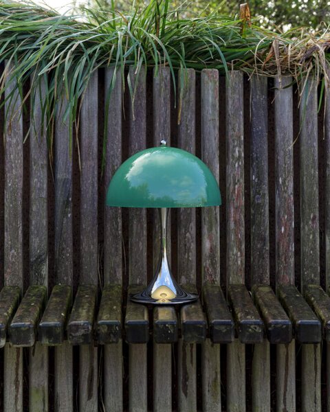 Louis Poulsen Prenosná lampa Panthella 250, chrome original opal green 5744613460