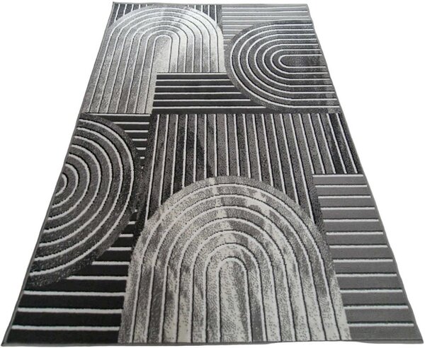 HU Sivý geometrický obdĺžnikový koberec NEW IDEA 90141-0433 Rozmer: 50x80 cm