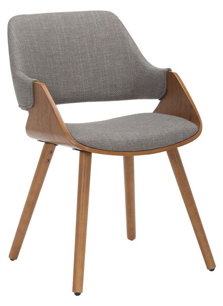 STOLIČKA S PODRÚČKAMI, vzhľad ľanu, sivá, farba vlašského orecha home24 - Stoličky, Online Only