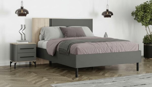 POSTEĽ, 180/200 cm, grafitová, čierna, dub artisan MID.YOU - Online Only spálne, Online Only